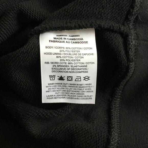 Nike Size M Black With White Logo Boxy Cropped Hooded Sweatshirt Junior - Picture 6 of 7